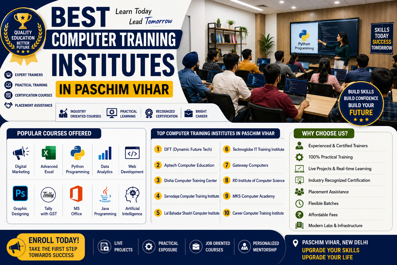 Best Computer Training Institutes In Paschim Vihar